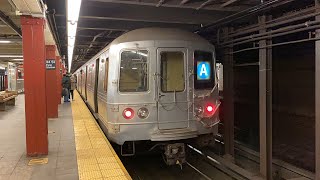 MTA New York City Subway A, C, E, L, Q, W Trains In Manhattan (1/4/21)