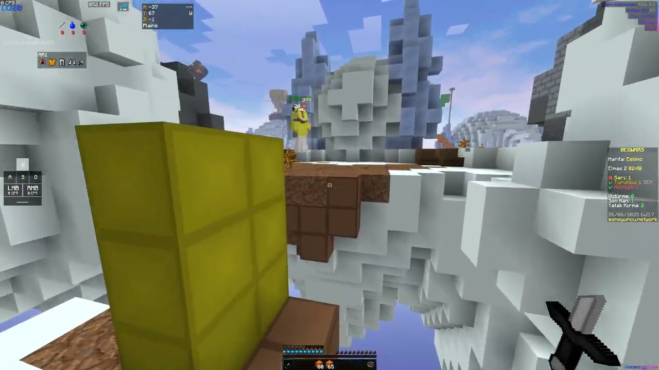 Sonoyuncu Bedwars Laze Hack Gameplay
