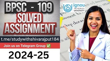 BPSC 109 IGNOU Free Solved Assignment 2024-25 | Complete Answer Key 📖✅