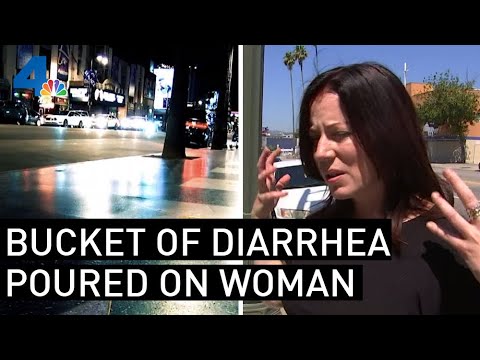Bucket of Hot Diarrhea Randomly Poured on Woman by a Homeless Man in Hollywood | NBCLA