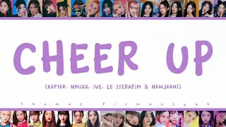 Kep1er, NMIXX, IVE, LE SSERAFIM & NewJeans "Cheer Up" Lyrics (Original by TWICE) | 2022 MAMA AWARDS