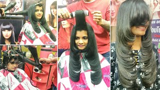 Feather with Long Layered Blow Dry/Soft incurls Blow Dry 2021/easy way/step by step/Haircut Tutorial screenshot 3