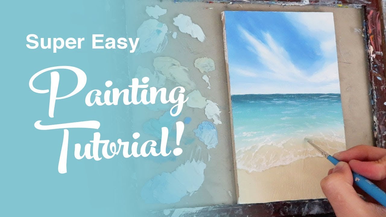 Easy Way to Paint a Beach Scene / Acrylic Painting for Beginners