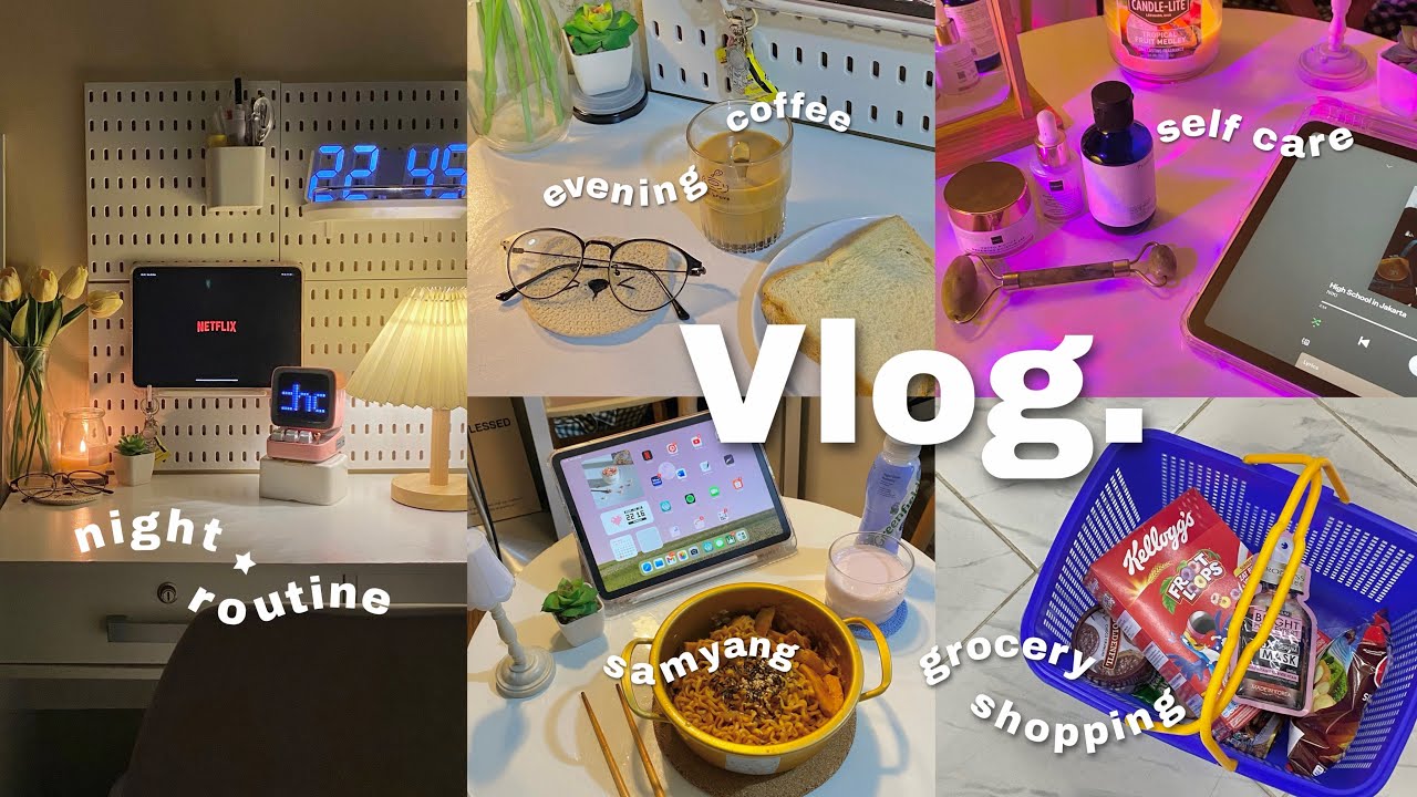 daily vlog🐻🍂: cozy night routine, groceries,evening coffee, korean food ...