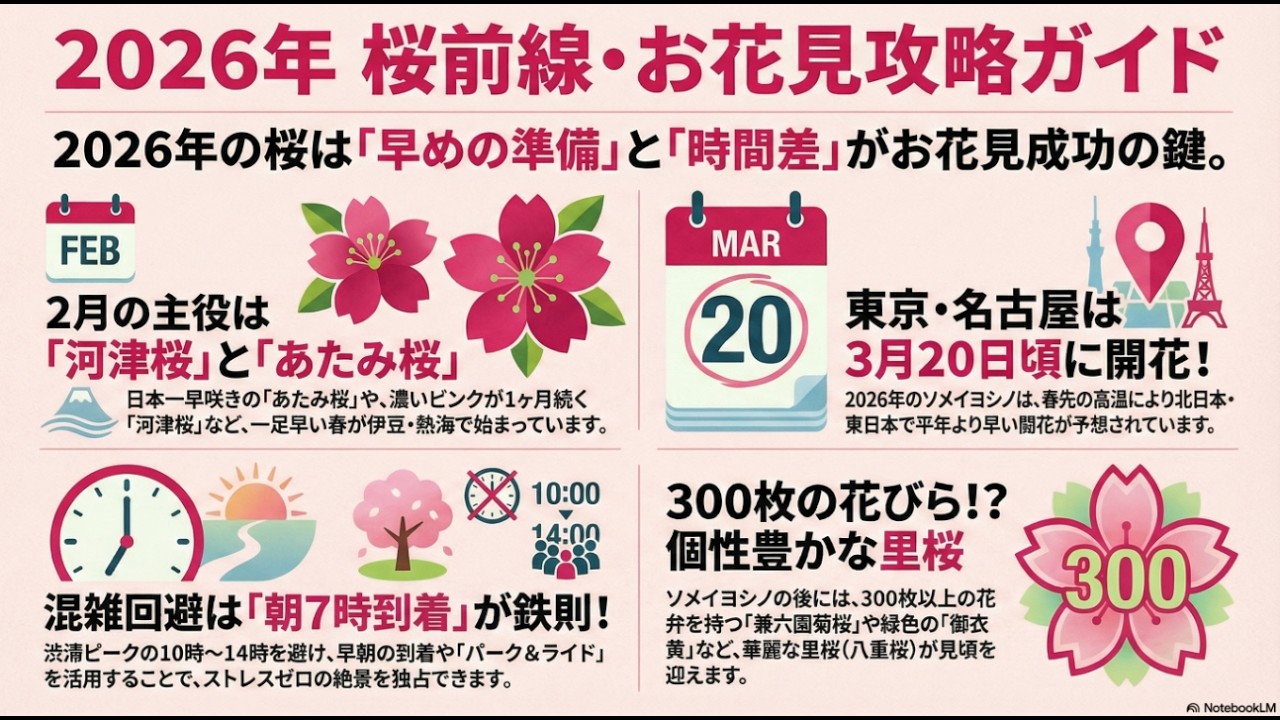【桜前線】2026年の桜：早春ガイド