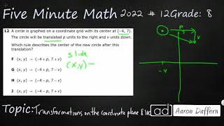 8th Grade STAAR Practice Transformations on the Coordinate Plane (8.10C - #13)