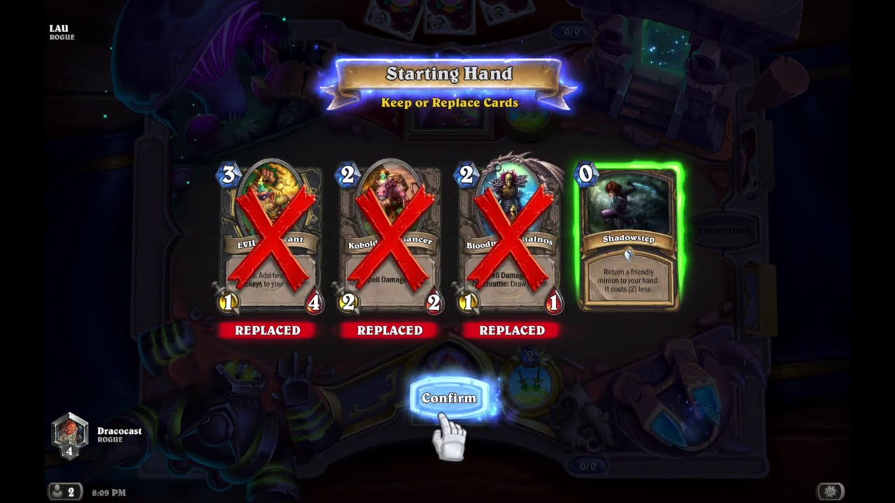 Hearthstone Rogue vs  Stealth Rogue Didn't Get Fan of Knives in Time!