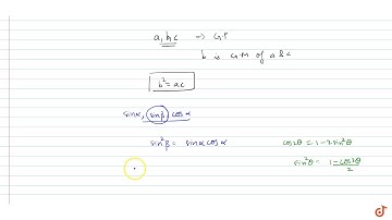 If `sinbeta` is the G. M. between `sin alpha and cos alpha,` then `cos 2beta = ?`