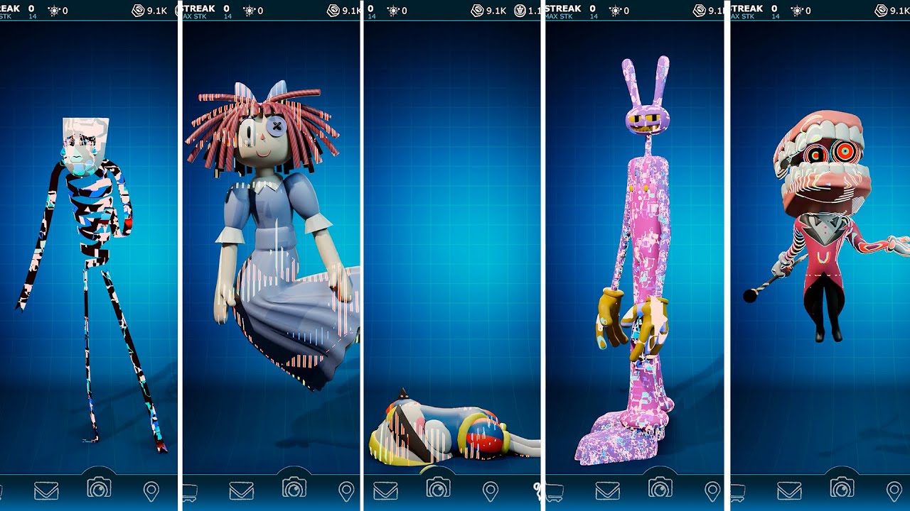 FNAF AR: The Amazing Digital Circus Glitched Workshop Animations - YouTube