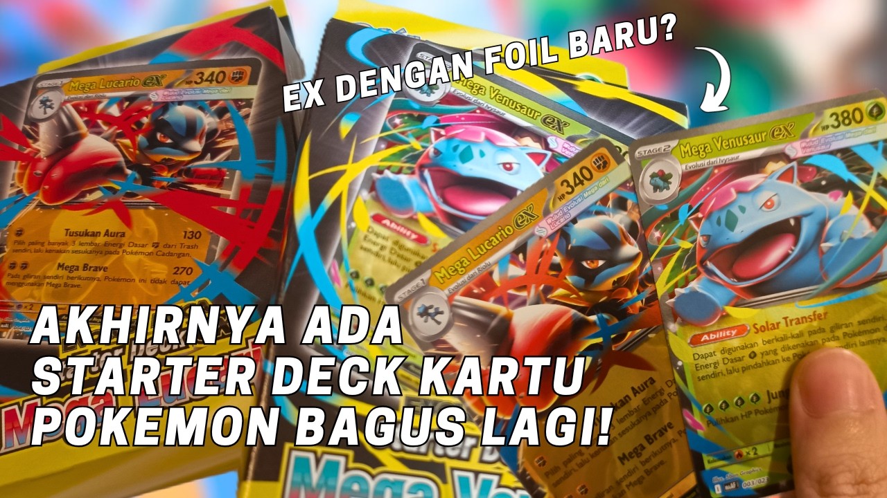 Bagus Starter Deck Kartu Pokemon Mega Lucario / Mega Venusaur? Unboxing & Adu Starter Deck Baru!