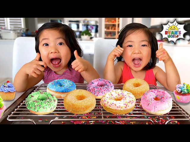 Baking with Ryan's World | Learning to Bake for Kids! class=