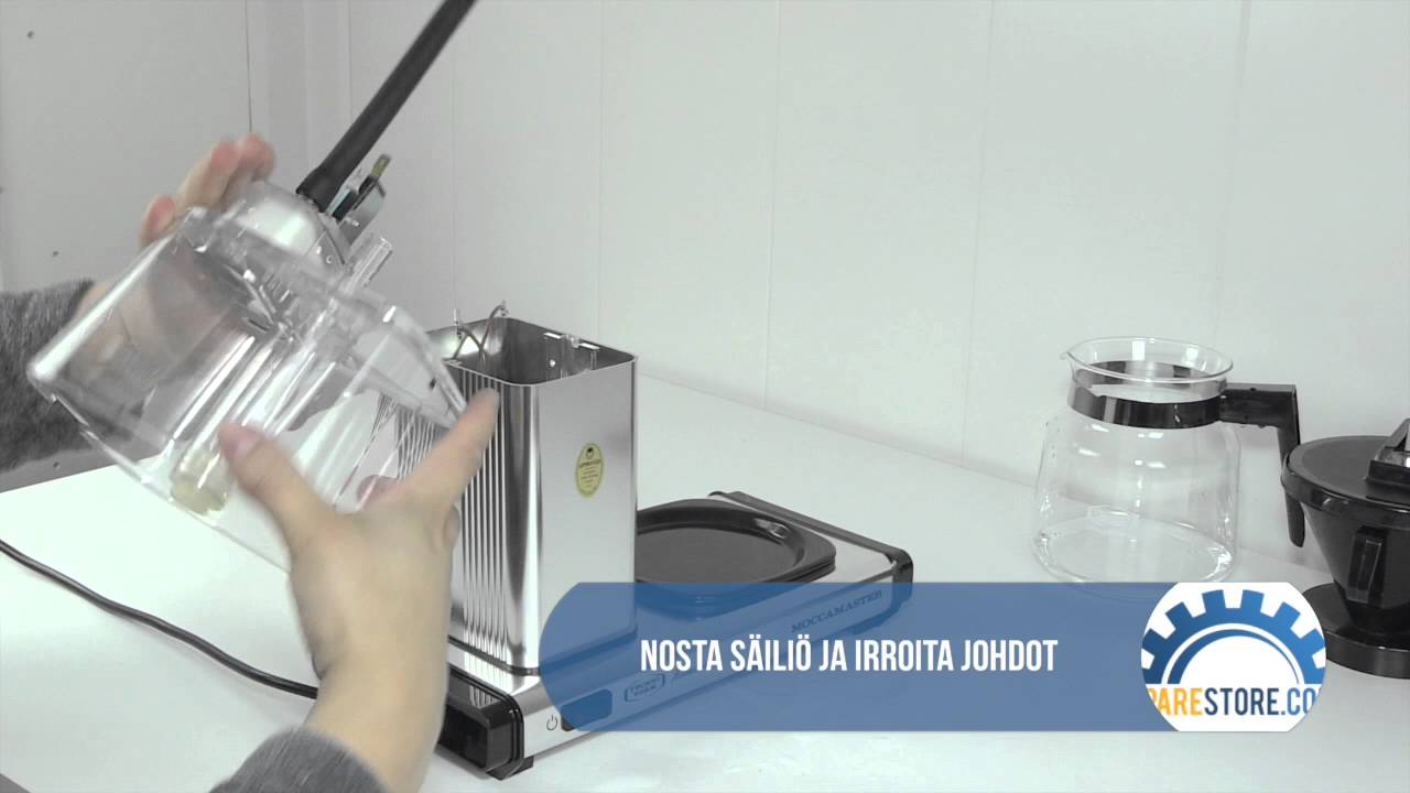 Moccamaster vesisäiliö -  Vesisäiliön irroitus