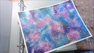 binder watercolor galaxy diy painting