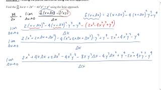 Example 1: Finding the partial derivative using the limit approach