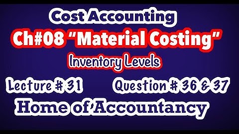 Lecture # 31 || Ch # 08 Material Costing || Inventory Levels  || Q # 36 & 37 || Cost Accounting ||