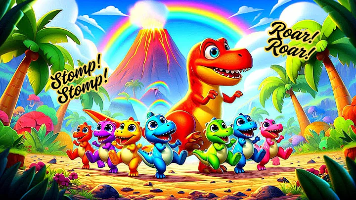 Dino Dance Party Fun Kids Song  T Rex & Friends Stomp and Wiggle! Dino Dance Song