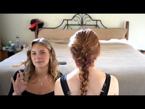 ASMR | Brushing + Braiding My Sister's Hair 💜 real person, relaxing hair play