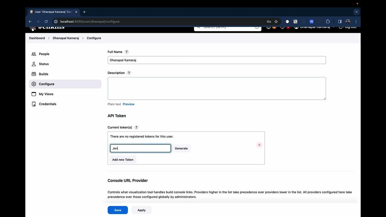 How to generate api token in jenkins youtube