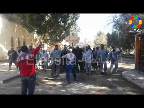 من اعتصام عمال مصنع السماد بمنقاد