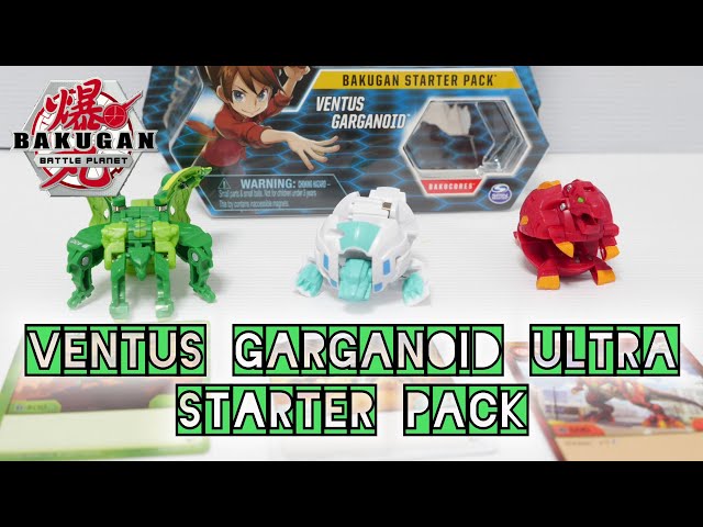 Bakugan Starter Pack 3-Pack, Ventus Garganoid, Collectible Action Figures,  for Ages 6 and Up 