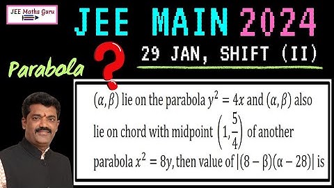JEE Main 2024 Question | A easy Question of Parabola | 29 Jan Shift II | #jeemains #pyqs