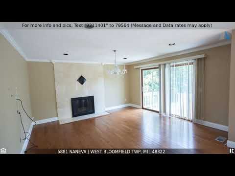 5881 NANEVA, West Bloomfield Twp, MI home video tour