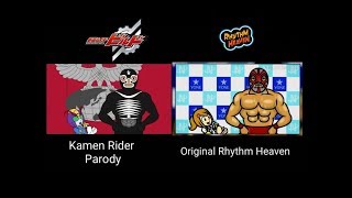 Kamen Rider Fever Side-By-Side Comparison w/ Original Rhythm Heaven