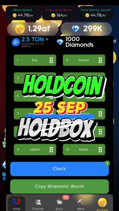 25 September Hold Box Hold Coin Hold Box Passphrase Today September 25 ...