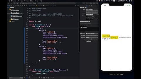 맥을 가장 맥처럼 쓰기 -  스위프트, 스위프트UI  프로그래밍  (Swift, SwiftUI) 02. 스위프트UI의 가장 핵심 개념과  VStack, HStack