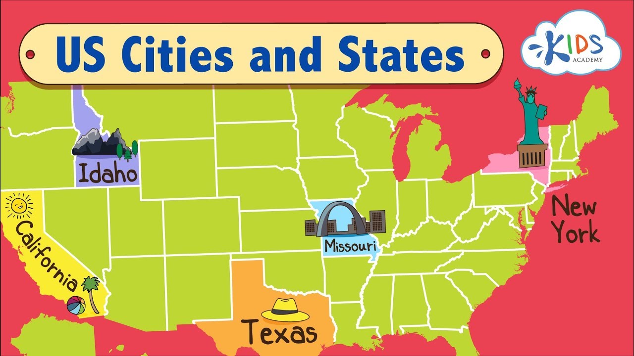 US Cities and States | Learn the geographic regions of the USA | Kids Academy