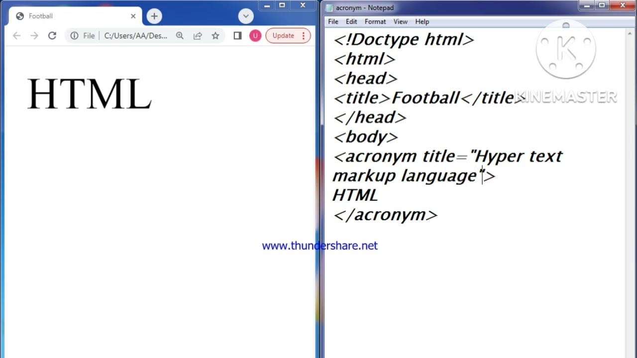 html acronym tag - YouTube