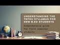 TNTEU B. Ed first semester syllabus #B.Ed