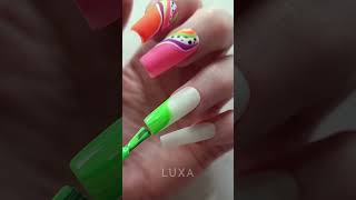 Neon abstract nail art using Gel Polish  #nails #nailart #nailtutorial #nailartdesigns