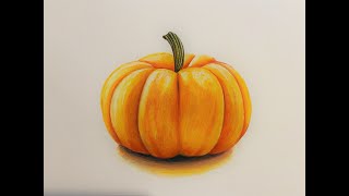 How To Draw And Shade Orange Pumpkin With Colored Pencils