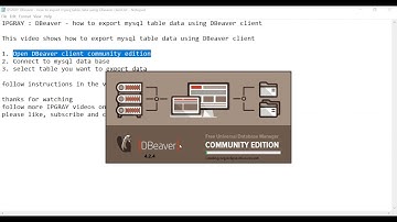 IPGRAY :  DBeaver - how to export mysql table data using DBeaver client