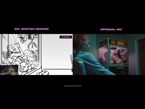 KATSEYE (캣츠아이) "PINKY UP" Demo Sketch and Official M/V Comparison