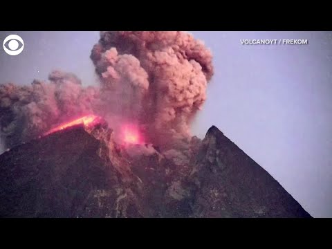 Volcano eruption caught