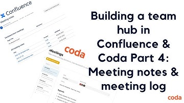 Part 4: Write meeting notes in a meeting log in a team hub  - Confluence vs. Coda