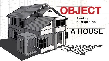 OBJECT DRAWING IN ADOBE ILLUSTRATOR PERSPECTIVE GRID | OBJECT : A HOUSE | 2 POINT PERSPECTIVE