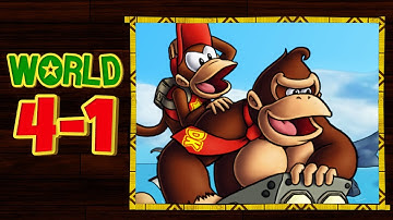 Donkey Kong Country Returns 3D - 4-1 Rickety Rails All Puzzle Pieces and KONG Letters