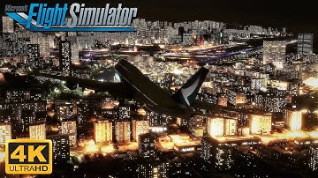 Microsoft Flight Simulator 2020 *MAXIMUM NIGHT GRAPHICS*  747 Famous Kai Tak Hong Hong Approach 4K