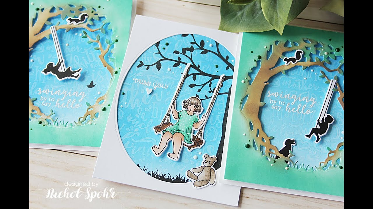 Background Stamping over Distress Oxide Ink My Monthly Hero - YouTube