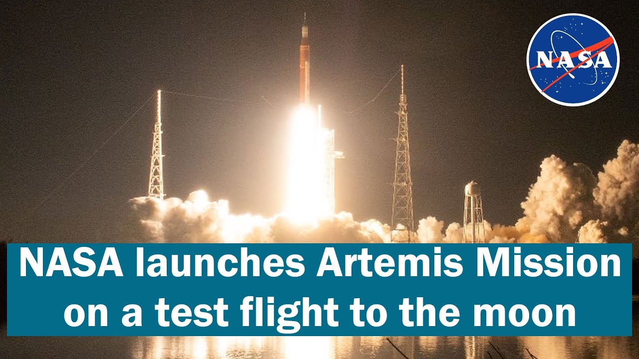 NASA launches Artemis Mission on a test flight to the moon - YouTube