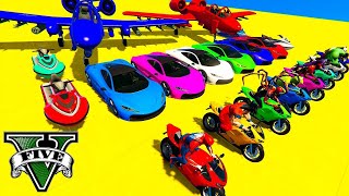 GTA V Spiderman Crazy Car Racing! With Super Cars, Motorcycle With Trevor! Epic Stunt Map Challenge