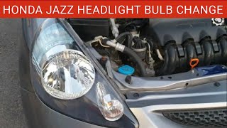 Honda Jazz Headlight Bulb Replacement || Headlamp Bulb Change. Headlight Removal Process.