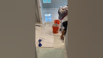 Installing 24x48 inch tiles! Big porcelain tiles! #diy #tile