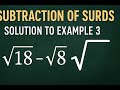 Solution to example 3 on subtraction of surd #mathshorts #maths #youtubeshorts #youtubealgorithm 