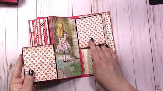 DIY 4 x 8 Stamperia Alice mini album ASC DT