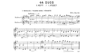 Béla Bartók - 44 Duos for Two Violins, Sz. 98
