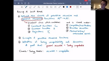 Recursion Theory - Lecture 2